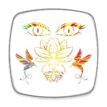 Zen face - Square fridge magnet - white - Front