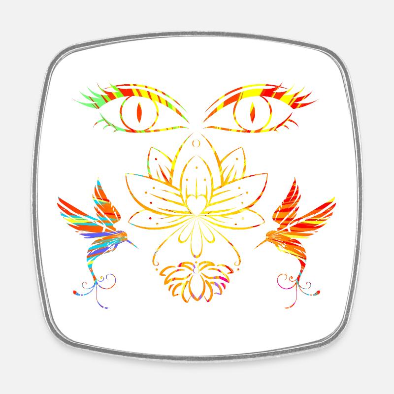 Visage zen - Magnet carré - blanc