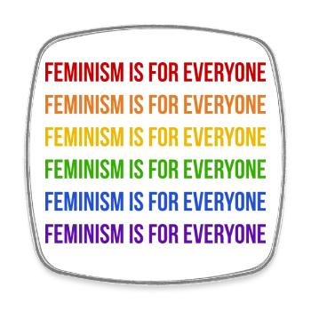 Le féminisme est pour tout le monde Arc-en-ciel - Magnet carré - blanc - Devant