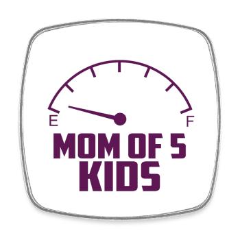 Mère de 5 enfants - Magnet carré - blanc - Devant