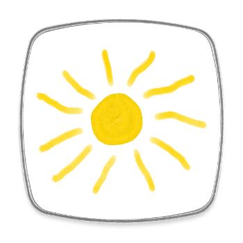 Sonne Sommershirt Urlaub Geschenk - Viereckiger Kühlschrankmagnet - Weiß - Vorne