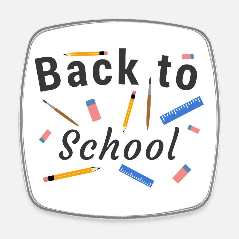 Back to School - Square fridge magnet - white