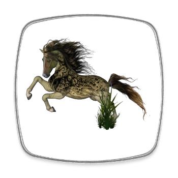 Beeindruckendes Fantasy-Pferd mit Totenköpfen. - Viereckiger Kühlschrankmagnet - Weiß - Vorne