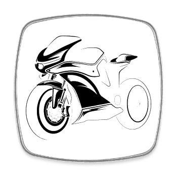 Motorcycle Illustration Icon Graphic Icon Logo - Square fridge magnet - white - Front