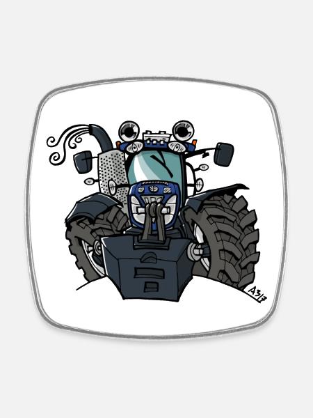 0533 BlueTractor T7 170 - Magnet carré - blanc