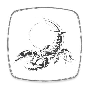 Skorpion Symbol Illustration Grafik Icon Skizzen - Viereckiger Kühlschrankmagnet - Weiß - Vorne
