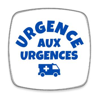 ambulance, urgences, hôpital, urgence aux urgences - Magnet carré - blanc - Devant