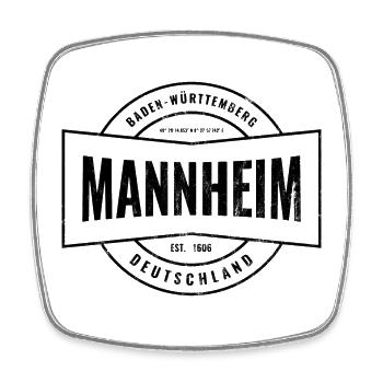 Mannheim Baden-Württemberg Deutschland Vintage  - Viereckiger Kühlschrankmagnet - Weiß - Vorne
