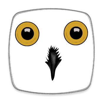 Night Eyes Owl Silhouette - Square fridge magnet - white - Front