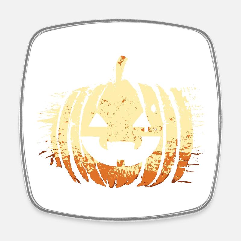 Halloween Pumpkin Head - Square fridge magnet - white