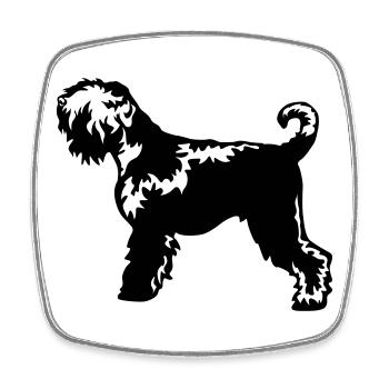 Russischer Terrier - Viereckiger Kühlschrankmagnet - Weiß - Vorne