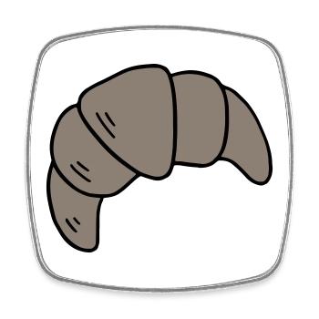 Croissant - Magnet carré - blanc - Devant