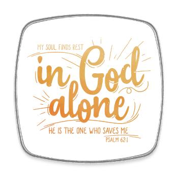 My soul finds rest in God alone - Viereckiger Kühlschrankmagnet - Weiß - Vorne