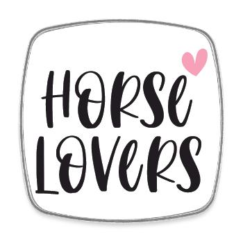 Horse Lovers Pferde Reiten Geschenk - Viereckiger Kühlschrankmagnet - Weiß - Vorne