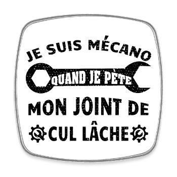 je suis mécano cadeau humour mécanicien drôle - Magnet carré - blanc - Devant