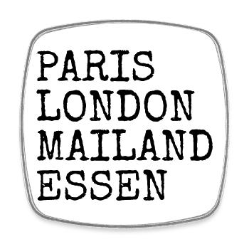 Essen Paris London Mailand Heimat Liebe Essener - Viereckiger Kühlschrankmagnet - Weiß - Vorne