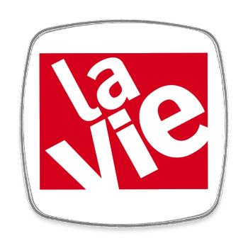 La Vie Rouge Typo Art - Viereckiger Kühlschrankmagnet - Weiß - Vorne
