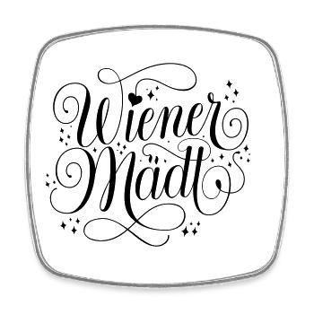 Wiener Mädl - Viereckiger Kühlschrankmagnet - Weiß - Vorne