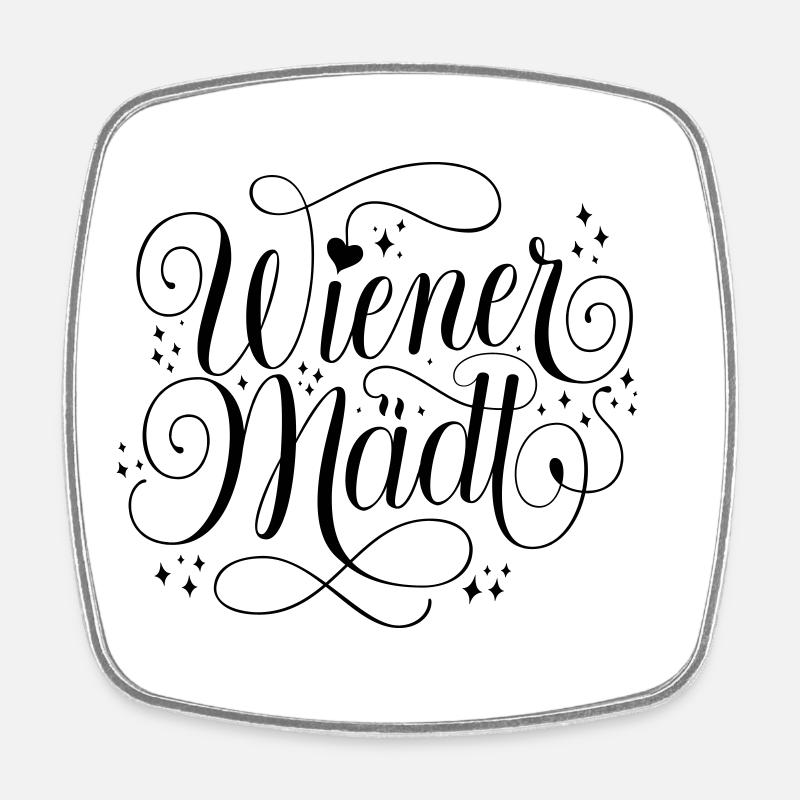 Wiener Mädl - Viereckiger Kühlschrankmagnet - Weiß