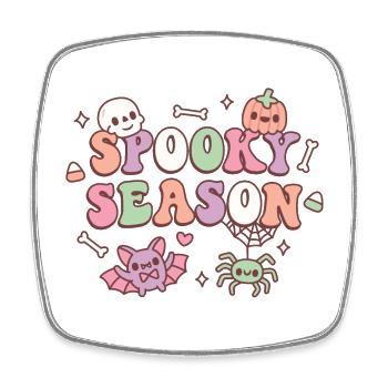 Mignon Spooky Season Halloween Doodle - Magnet carré - blanc - Devant