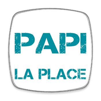 Le Meilleur Papa en Typo Distressed Turquoise - Magnet carré - blanc - Devant