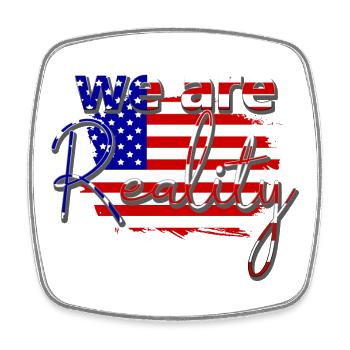we are reality USA Star Strip American - Square fridge magnet - white - Front