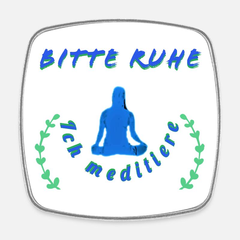 Message de méditation relaxante - Magnet carré - blanc