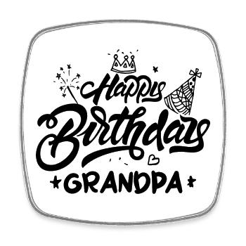Herzlichen Glückwunsch zum Geburtstag Opa - Viereckiger Kühlschrankmagnet - Weiß - Vorne