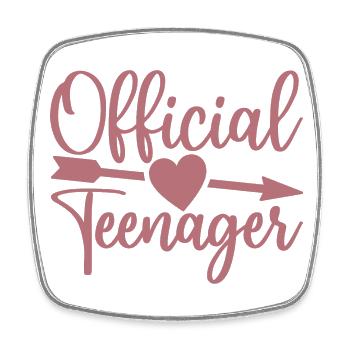 Adolescent officiel, mignon 13e anniversaire 13 ans - Magnet carré - blanc - Devant