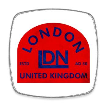 London Emblem UK - Viereckiger Kühlschrankmagnet - Weiß - Vorne
