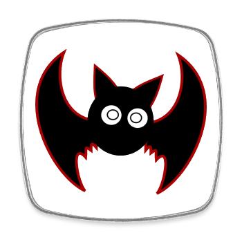 Halloween Bat - Square fridge magnet - white - Front