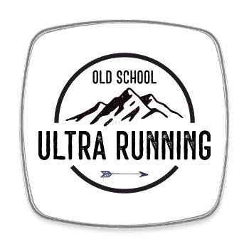 Old-School-Ultra-Running - Viereckiger Kühlschrankmagnet - Weiß - Vorne