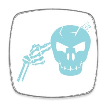 Skull head shot - Square fridge magnet - white - Front