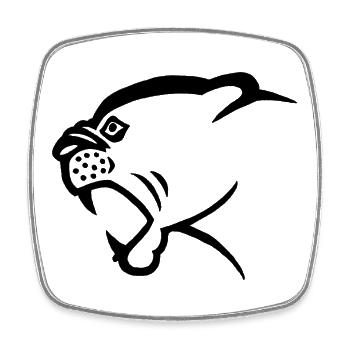 Black Panther Head - Square fridge magnet - white - Front