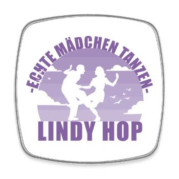 Echte Mädchen tanzen Lindy Hop Geschenk - Viereckiger Kühlschrankmagnet - Weiß - Vorne