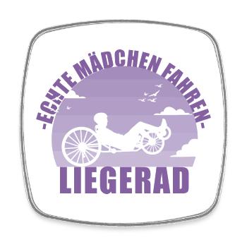Fahrrad Liegerad Mädchen Sport Radsport Geschenk - Viereckiger Kühlschrankmagnet - Weiß - Vorne