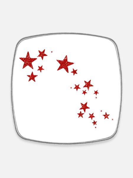 NEW Stars, Stars, And More Stars! (Red) - Square fridge magnet - white