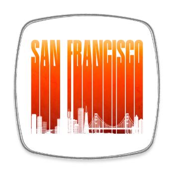 San Francisco Skyline Gradient - Square fridge magnet - white - Front
