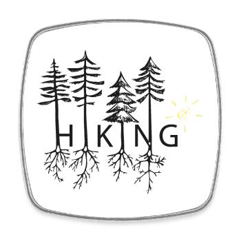 Hiking - Wandern, Wald, Bäume - Naturliebhaber! - Viereckiger Kühlschrankmagnet - Weiß - Vorne