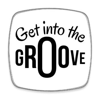 groove, get into the groove, groover - Magnet carré - blanc - Devant