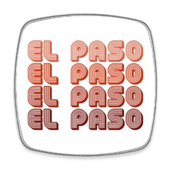 El Paso Gradient Retro Muster - Viereckiger Kühlschrankmagnet - Weiß - Vorne