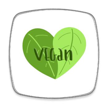 Veganherz - Viereckiger Kühlschrankmagnet - Weiß - Vorne