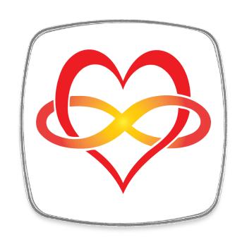 I love you for infinity - Square fridge magnet - white - Front