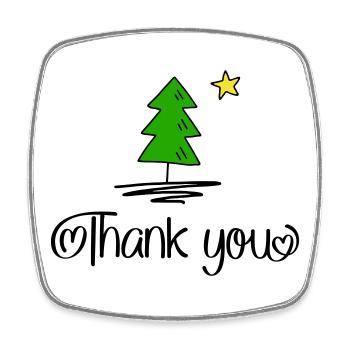 Thank you for Christmas - Square fridge magnet - white - Front