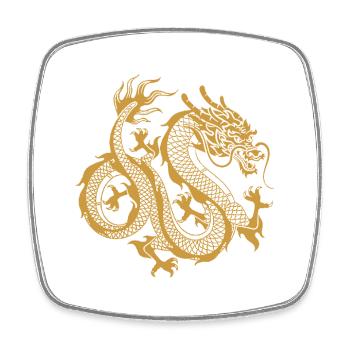 Chinese dragon - Square fridge magnet - white - Front
