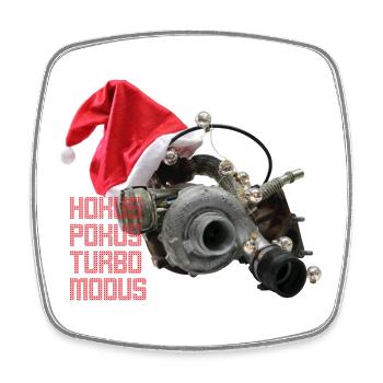 HOKUS POKUS TURBO MODUS! Dein xmas-Turbolader! - Viereckiger Kühlschrankmagnet - Weiß - Vorne