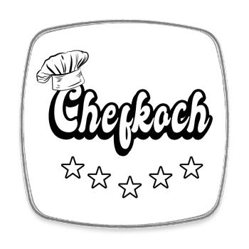 Chefkoch Design - Viereckiger Kühlschrankmagnet - Weiß - Vorne
