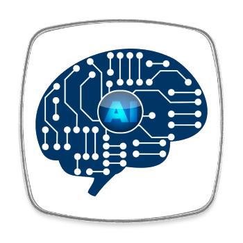 Artificial intelligence - Square fridge magnet - white - Front