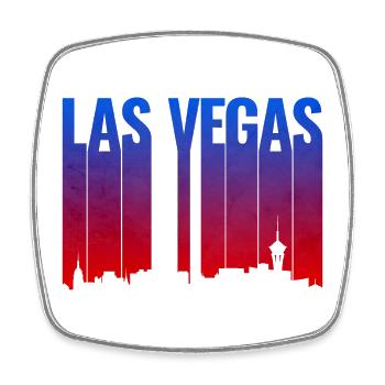 Las Vegas Gradient Skyline Silhouette - Square fridge magnet - white - Front