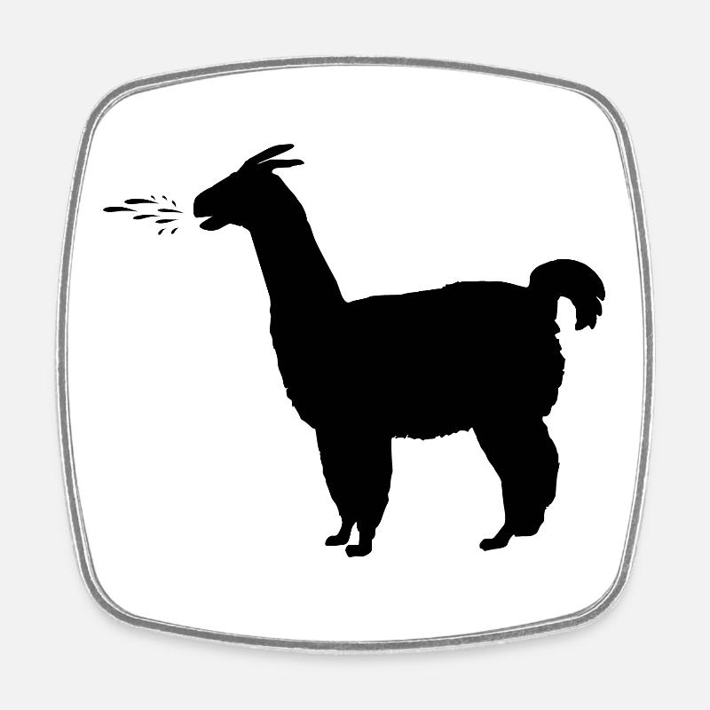 Crachats de lama - Magnet carré - blanc